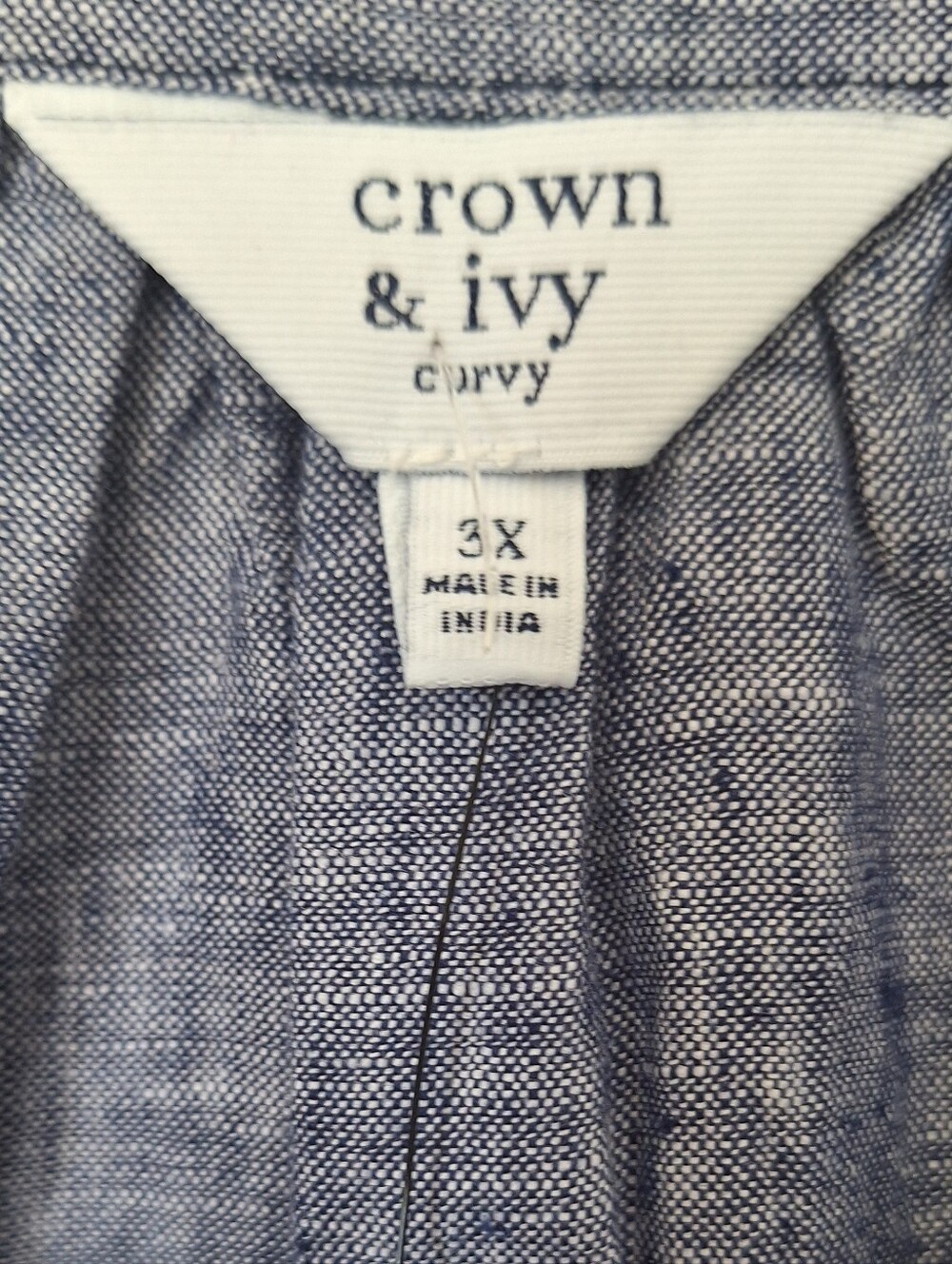 NWT Crown & Ivy Curvy Blue Embroidered Tunic Dress 3X - Picture 4 of 4